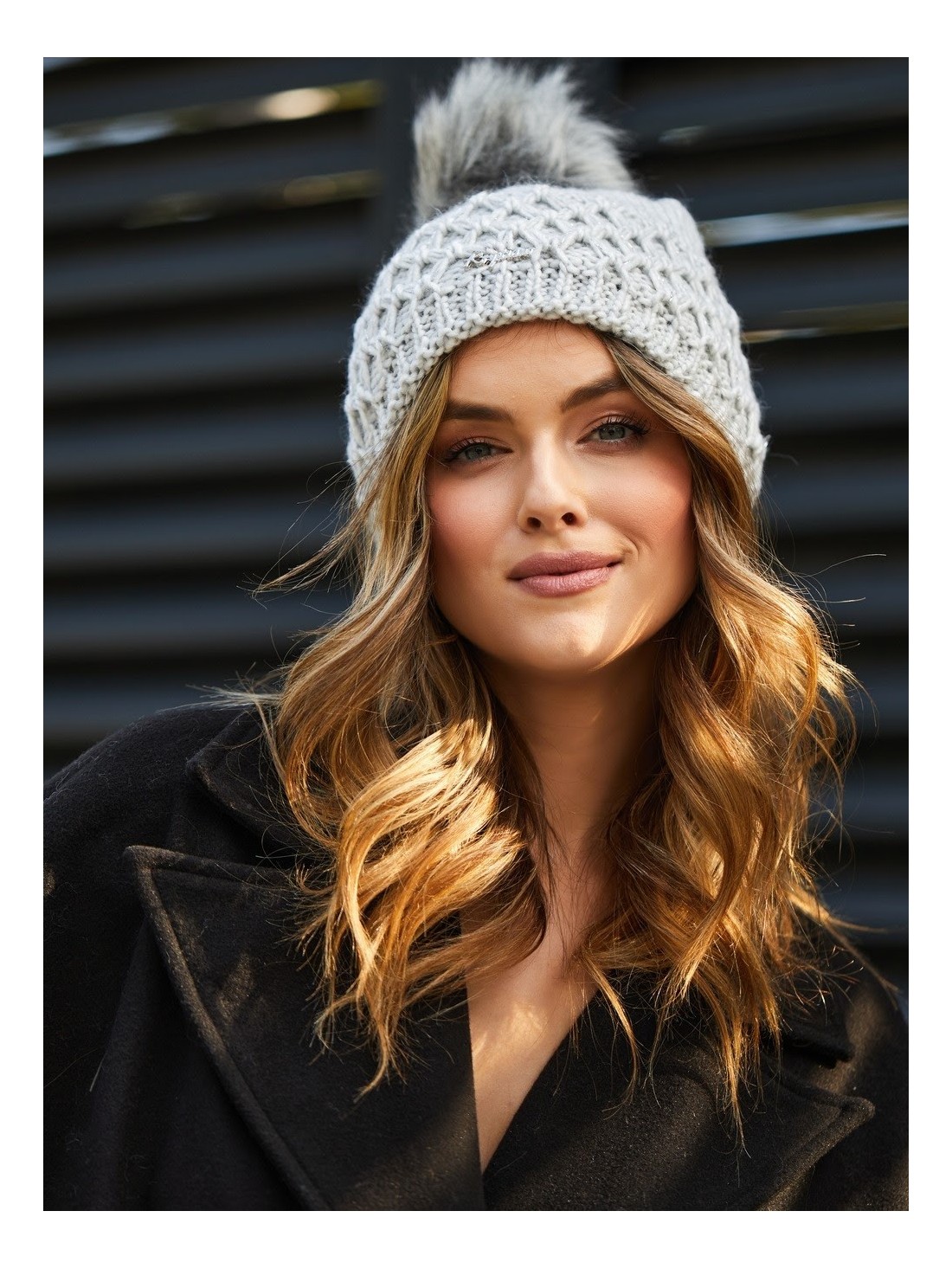 Light gray winter hat C14 - Online store - Boutique